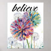 Poster Crois ! Dandelions souhaitant des mauvaises herbes (Devant)