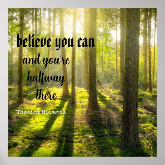 Poster Crois que tu peux. Message inspirant, modifiable. (Devant)