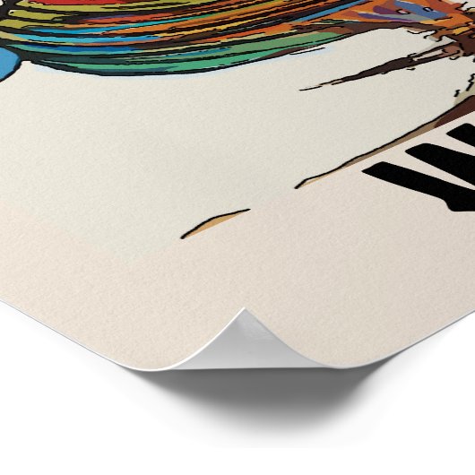 Poster Croisement de coq, modifier le texte, (Coin)