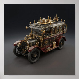 Poster Croiseur de police rétro Steampunk