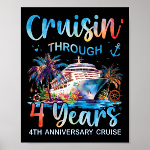 Poster Croisière à travers 4 ans 4e anniversaire Croisièr