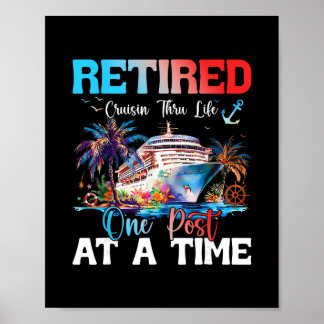 Poster Croisière à travers la vie Retraite Navire à la re
