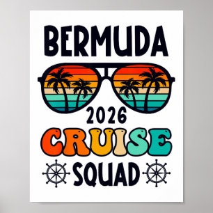 Poster Croisière aux Bermudes 2026 Voyage de vacances cor