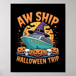Poster Croisière Aw Ship Halloween Épouvantable Voyage Ts