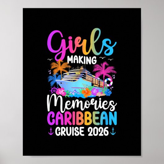 Poster Croisière Caraïbes 2026 pour filles : Création de (Devant)