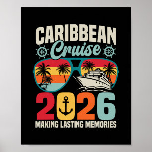 Poster Croisière Caraïbes 2026 Voyage de vacances assorti