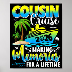 Poster Croisière Cousin 2026 Vacances d'été Plage Famille