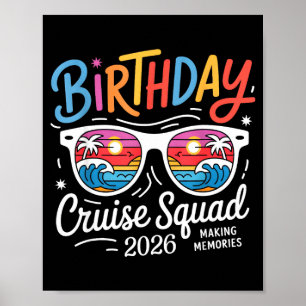 Poster Croisière d'anniversaire équipage famille en vacan