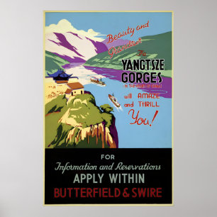 Poster Croisière dans les gorges du Yangtze des années 19