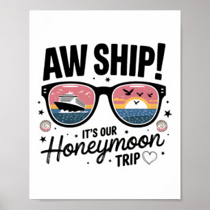 Poster Croisière de correspondance de couples Aw bateau C