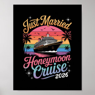 Poster Croisière de lune de miel Cute Just Married 2026 J