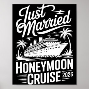 Poster Croisière de lune de miel mariée 2026 Marié tropic