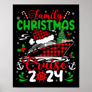 Poster Croisière de Noël en famille 2024 Plaid Cute Squad