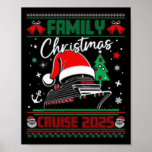 Poster Croisière de Noël en famille assortie 2025 Noël dé
