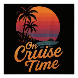 Poster Croisière de vacances au coucher du soleil sous le
