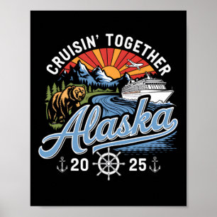 Poster Croisière en Alaska 2025 Vacances d'été en famille