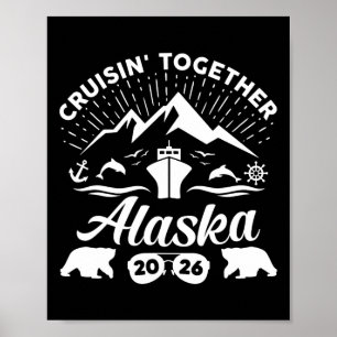 Poster Croisière en Alaska 2026 Voyage familial d'été M