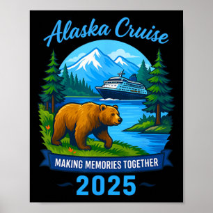 Poster Croisière en Alaska pour famille et groupe assorti