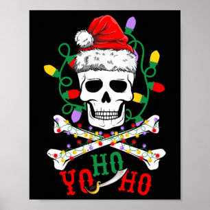 Poster Croisière en bateau pirate Yo S Ho Xmas Crâne Os c
