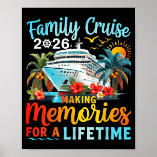 Poster Croisière en famille 2026 Vacances Illustration d'