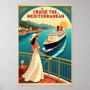 Poster Croisière en Méditerranée – Voyages de Luxe Vintag