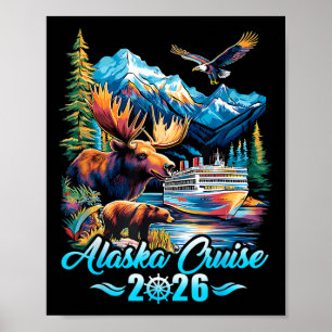 Poster Croisière ensemble Alaska 2026 Bateau de croisière