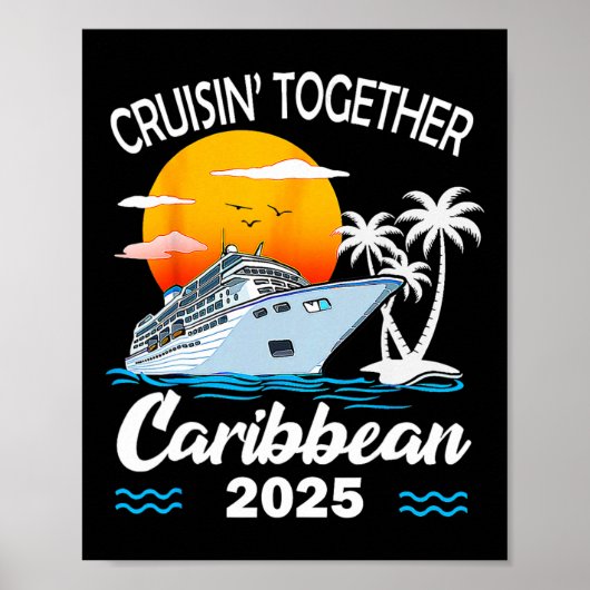 Poster Croisière ensemble dans les Caraïbes 2025 Vacances (Devant)