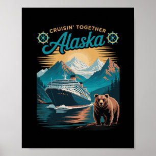 Poster Croisière ensemble en Alaska, famille et amis asso