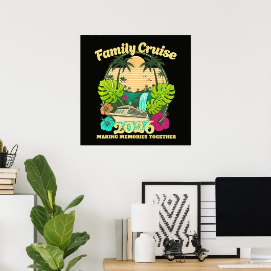 Poster Croisière familiale vacances 2026 (Bureau à domicile)