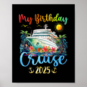 Poster Croisière festive pour mon anniversaire Bateau de 