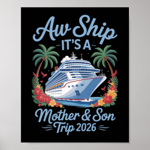 Poster Croisière Fils Mère 2026 Vacances T-Shirt de Famil