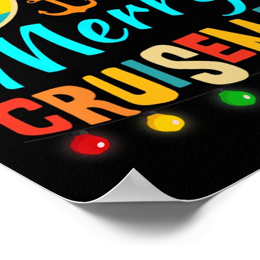 Poster Croisière Joyeuse Noël Père Noël Reindeer (Coin)