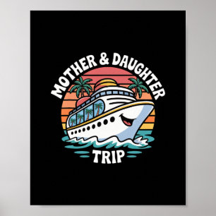 Poster Croisière mère et fille au coucher du soleil sur l