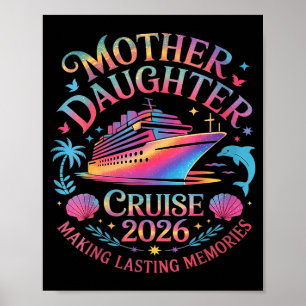 Poster Croisière mère fille 2026 voyage vacances assortie