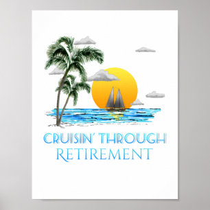 Poster Croisière Nautique Drôle À La Retraite