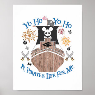 Poster Croisière Pirate Yo Ho Une Vie de Pirate Pour Ma F