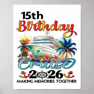 Poster Croisière pour les 15 ans 2026 Vacances en famille