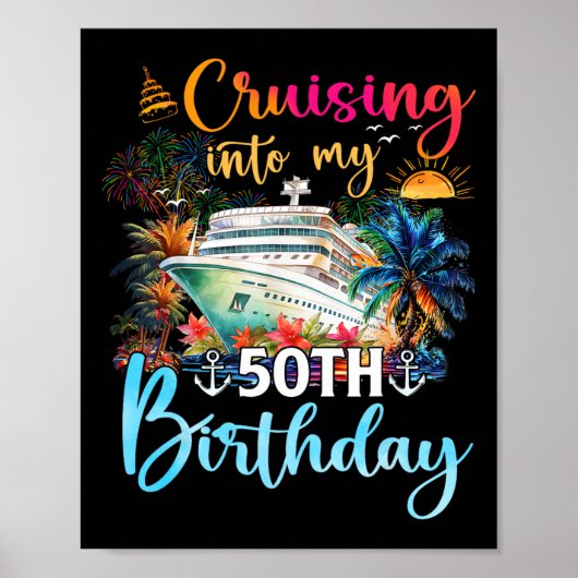 Poster Croisière Pour Mes 50 Ans Famille Croisière 50 Ans (Devant)