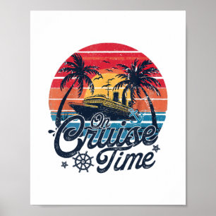 Poster Croisière Rétro Coucher de Soleil En Temps de Croi