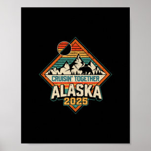 Poster Croisière Rétro en Alaska 2025 Vacances en Croisiè