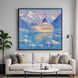 Poster Croisière sur glace - Peinture Pastel Style Art