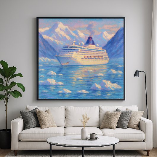 Poster Croisière sur glace - Peinture Pastel Style Art