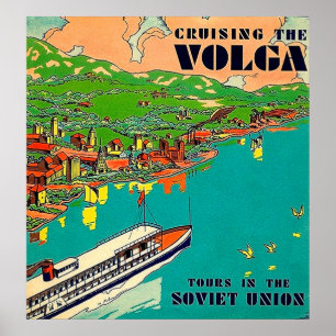 Poster Croisière sur la rivière Volga, voyages en Union s