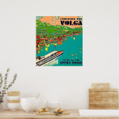 Poster Croisière sur la Volga, Union soviétique (Cuisine)