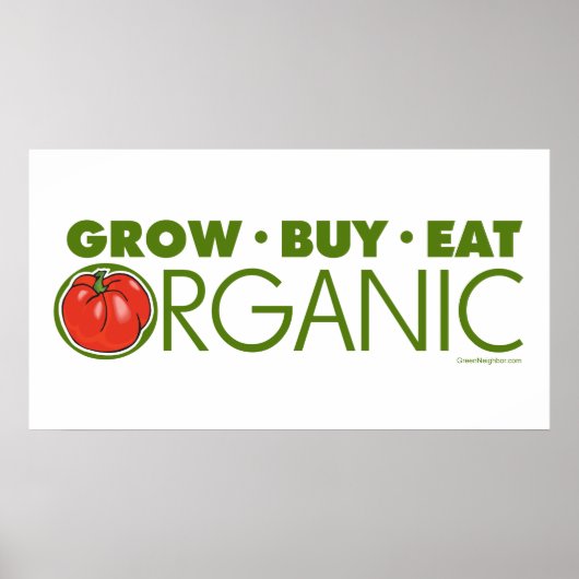 Poster Croissance, Acheter, Manger Bio (Devant)