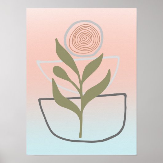 Poster Croissance au sein de Boho Abstrait (Devant)