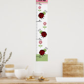 Poster Croissance des choux Ladybugs & Fleurs Graphique G (Cuisine)