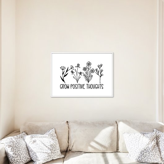 Poster Croissance des pensées positives Fleurs Citation i
