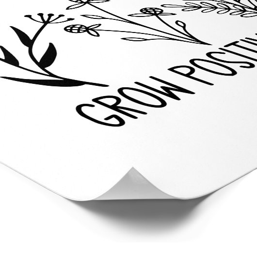 Poster Croissance des pensées positives Fleurs Citation i (Coin)