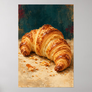 Poster Croissant au Beurre Doré – Boulangerie Française R